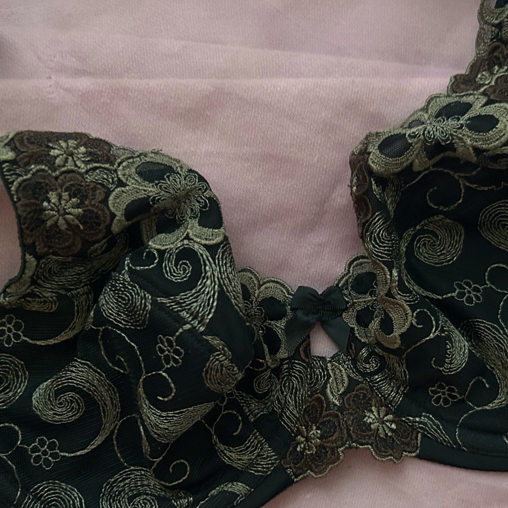 Soma Black Floral Lace Unlined & Unpadded Bra 34C - Picture 6 of 8